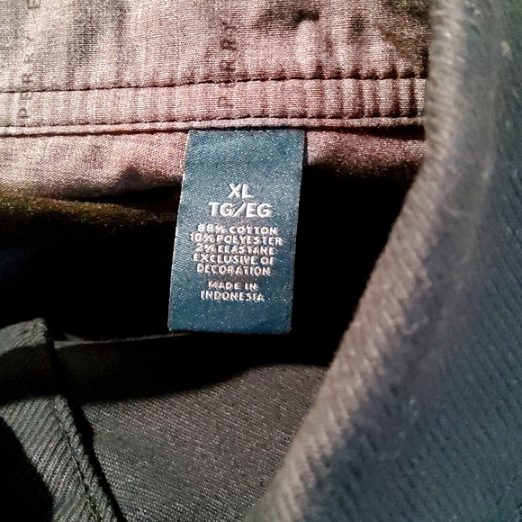 PERRY ELLIS STAIN RESISTANT SHIRT JACKET BUTTON FRONT SIZE XL IN NAVY - Picture 3 of 3